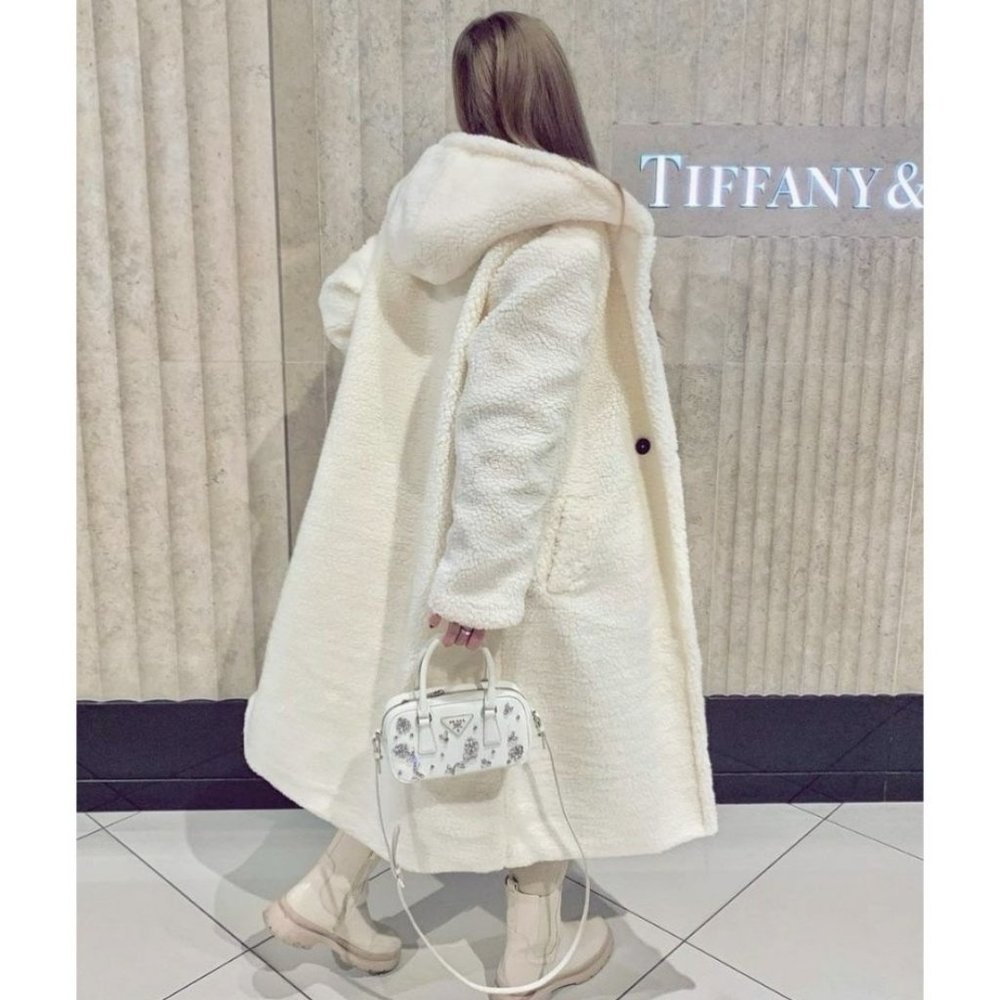 1 DAY SALE! Long Sleeve Hoodie Hooded Long Maxi Borg Teddy Bear Fur Coat - Picture 14 of 15